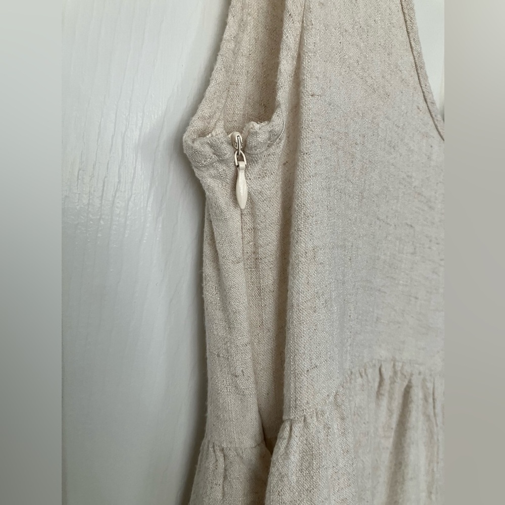 Princess Polly Tay Short Romper Outfit Tie Shoulder Straps Pockets Linen Beige 2 - Picture 12 of 15